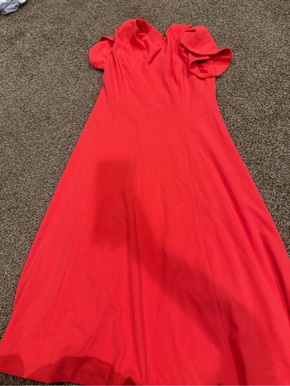 Elegant Coral A-Line Women's Dress